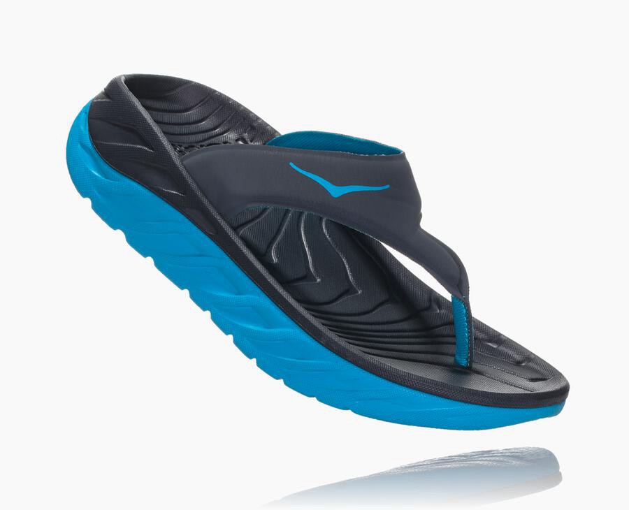 Sandalias Hoka One One Mujer Azul Marino - Ora Recovery Flip - YWRD53490